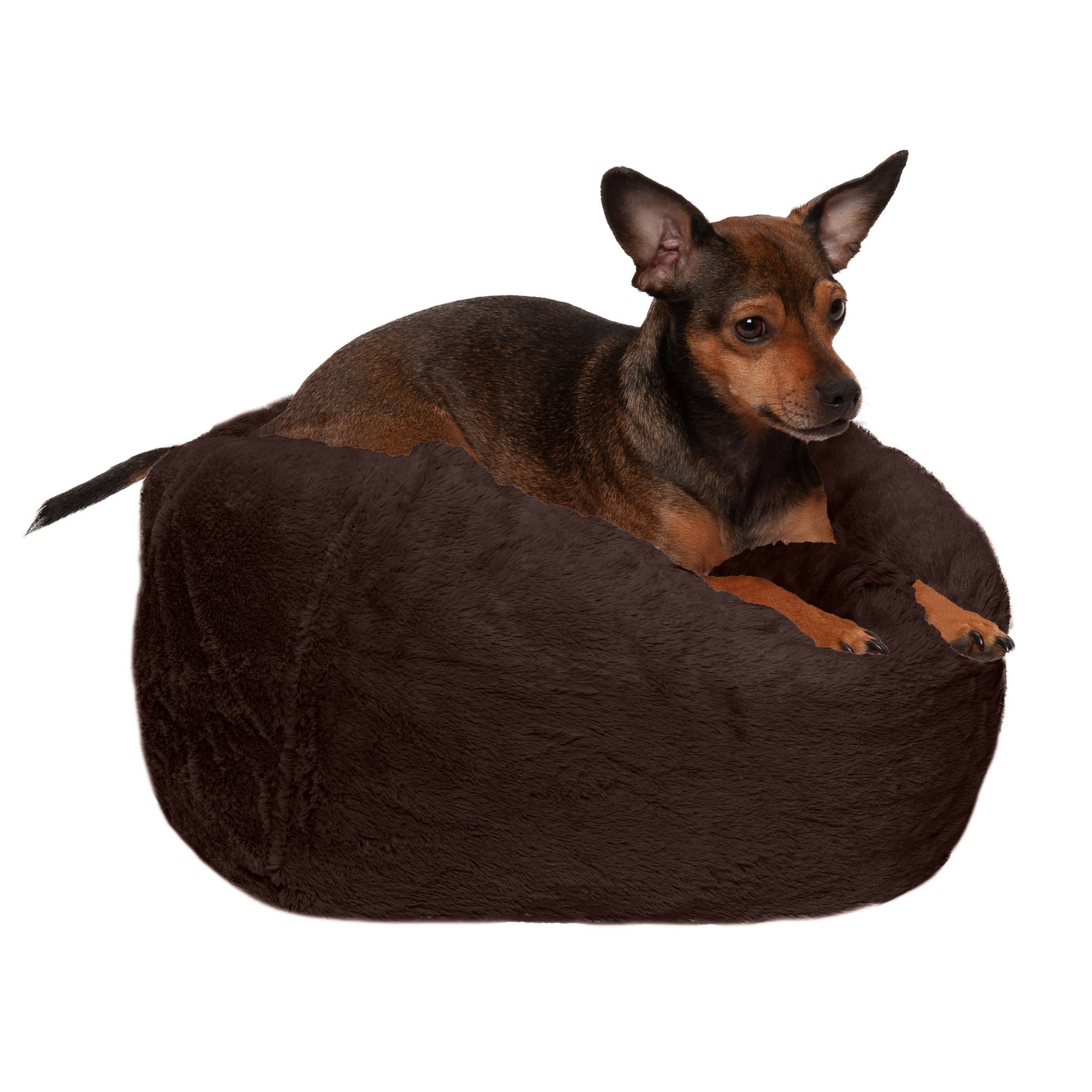 FurHaven Pet Products Round Plush Ball Dog Bed - Gray Mist, Medium - 26"