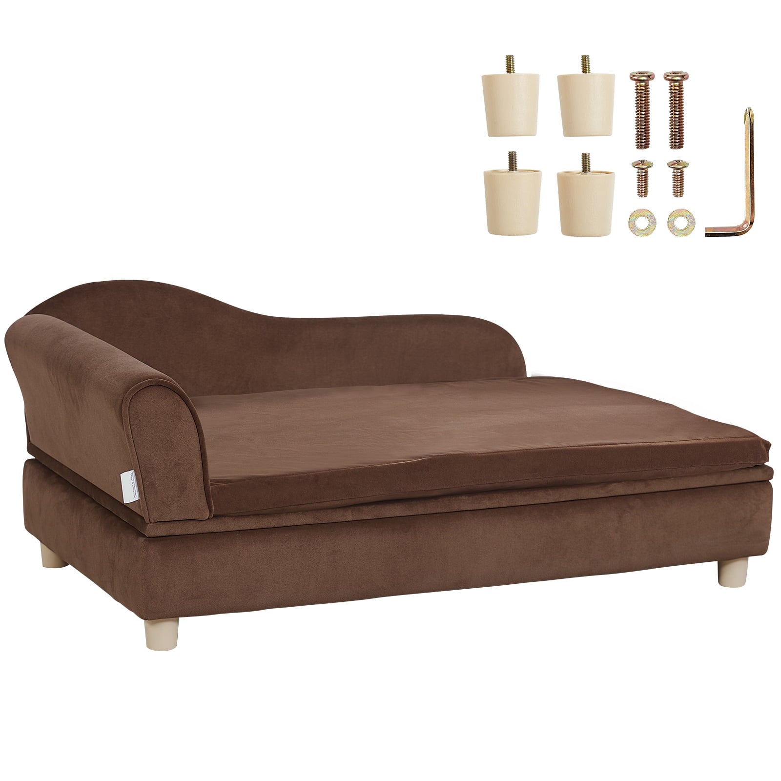KFFKFF Pet Sofa Dog Couch for Large-Sized Dogs Dog Cat Sofa Bed 110 lbs Brown