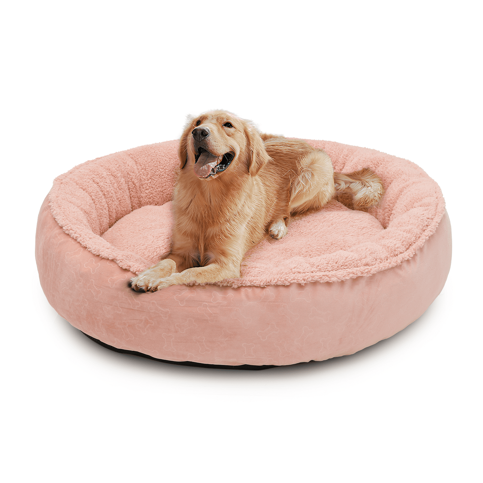 Magshion Calming Donut Dog Bed for Small to Large Dogs, Cat & Puppy Bed: Anti Stability, Luxurious Comfort, Cozy Soft Short Plush Round Pet Bed, Dark Gray