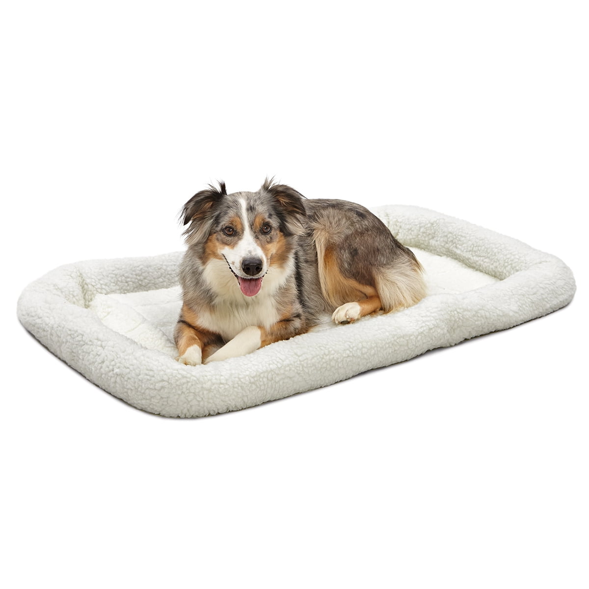 Midwest Homes For Pets / QuietTime Gray Fleece, Plush Bolstered Bed/ Fits 30-inch Crate/ Model-40230