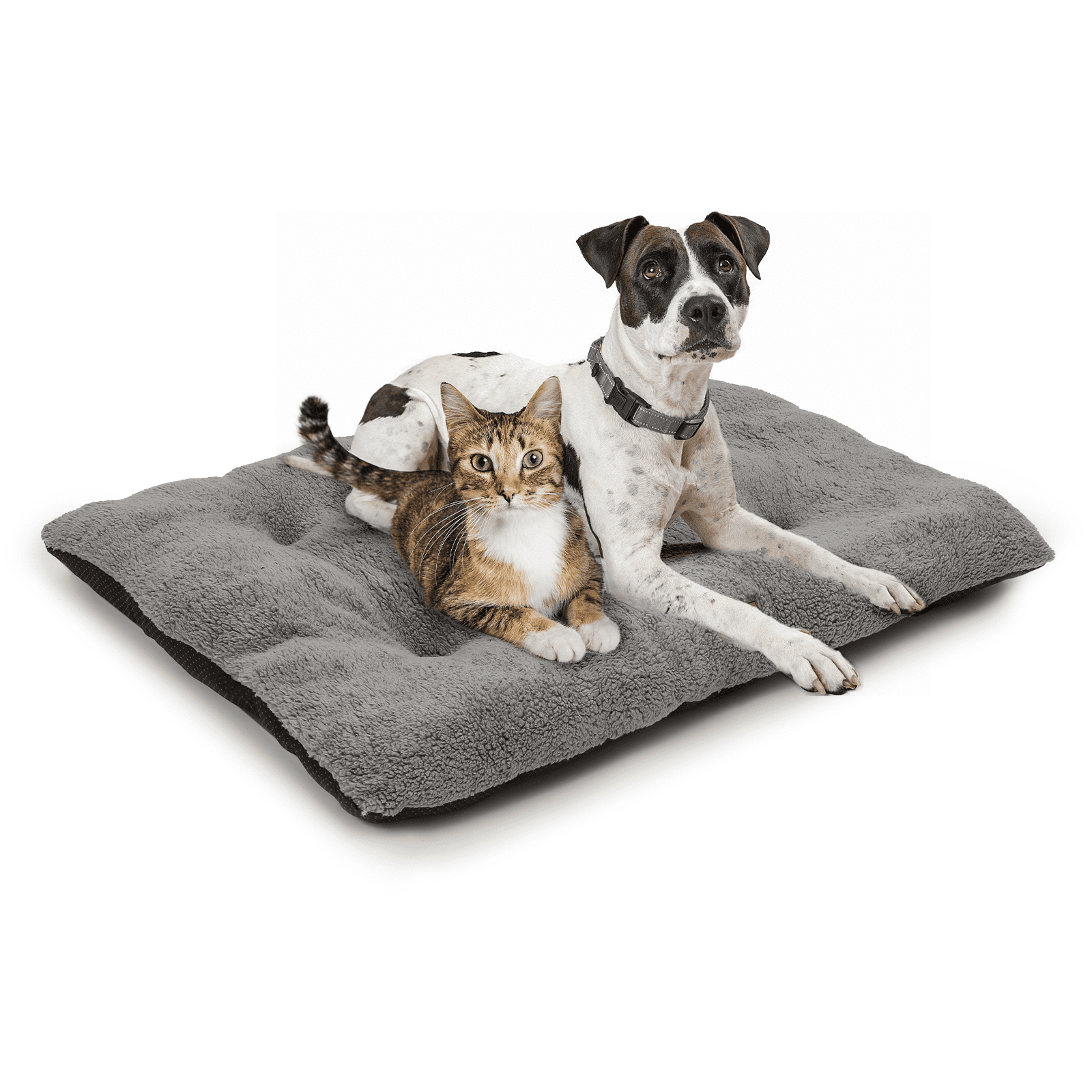 MoNiBloom Medium Pet Bed, 28" Short Plush Washable-Rectangle (Beige)