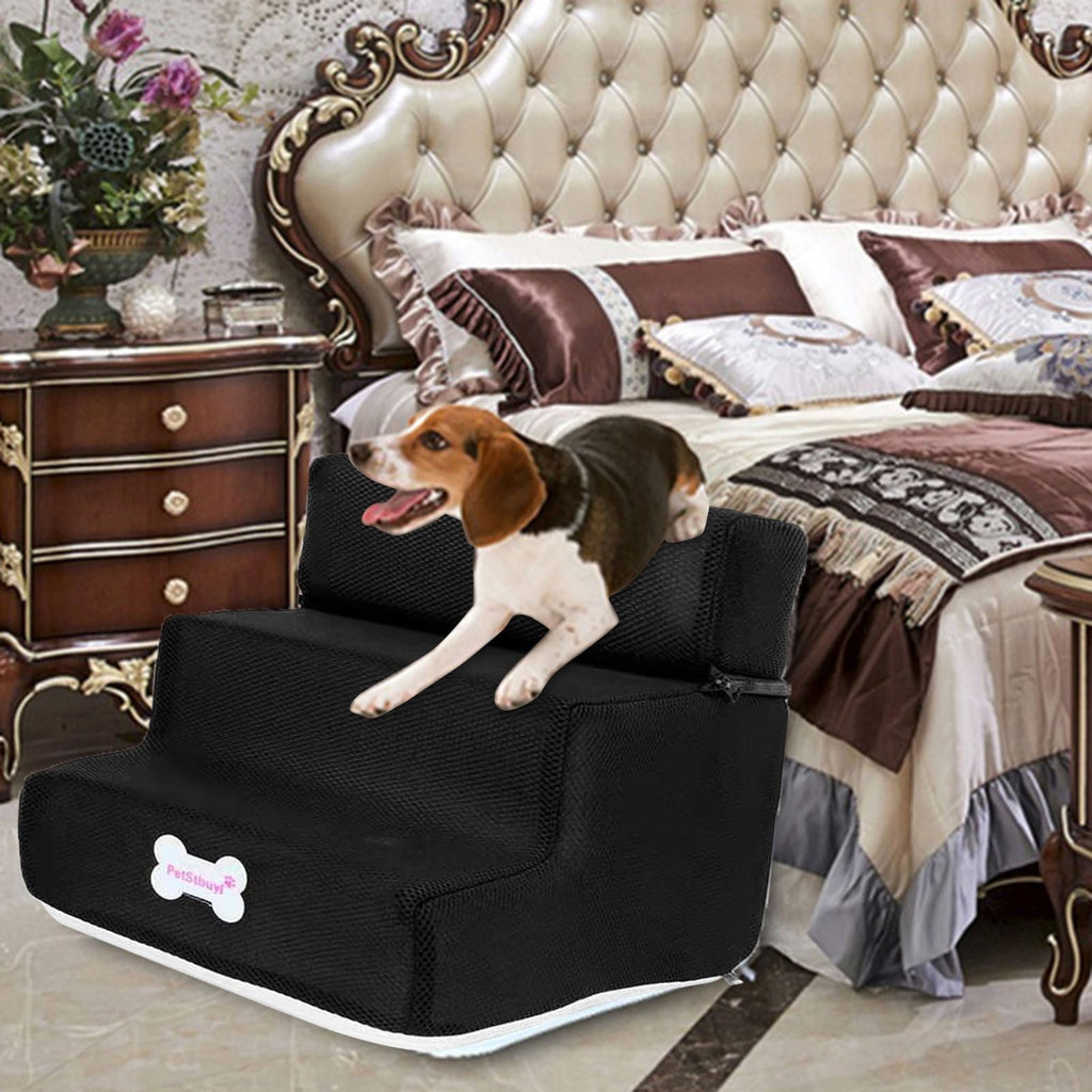 Multicolour Pet Dog Stairs Ladder Ramp, Low Bed Couch, Portable Pet Step Dog Stairs Dog Ramp Cat Scratching,Comfortable Washable 3 Steps, Bed Indoor Pet Supplies.