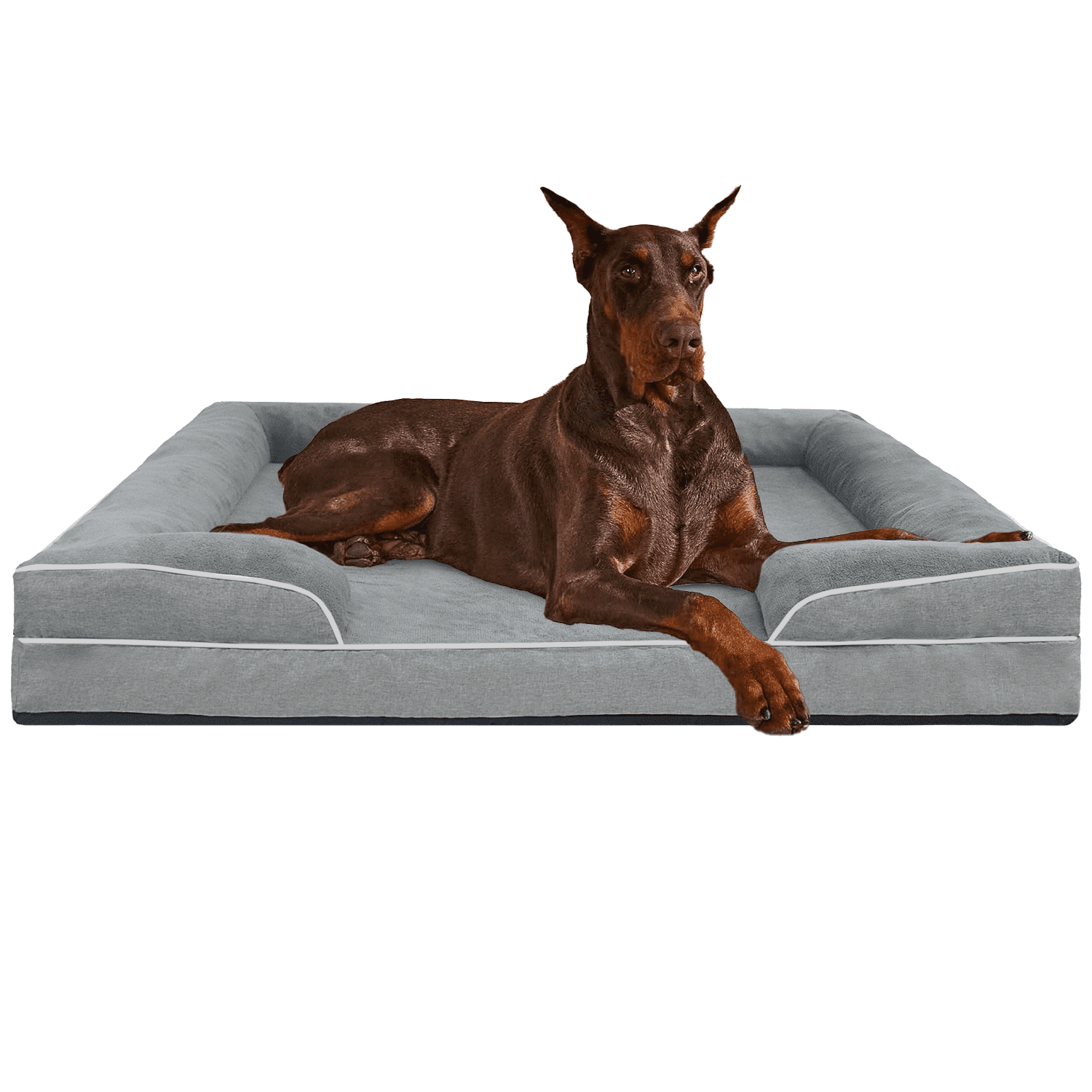 PayUSD Orthopedic Dog Bed for Extra Large Dogs Waterproof Memory Foam Dog Sofa Beds with Sides Non-Slip Bottom and Egg-Crate Foam Dog Bed with Removable Washable Cover,Brown (44" L x 32" W x 6.5" Th)