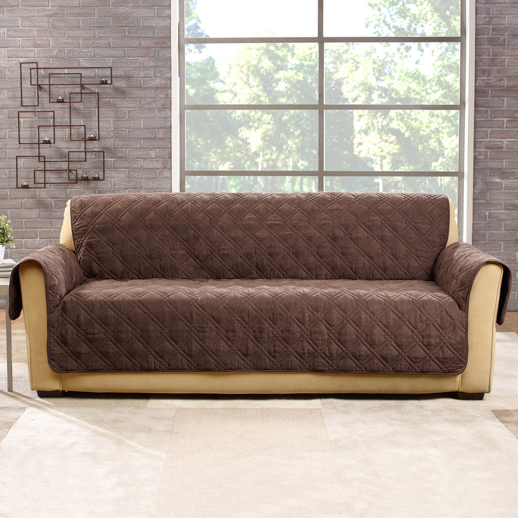 SureFit Microfiber Pet Sofa Furniture Cover in Chocolate