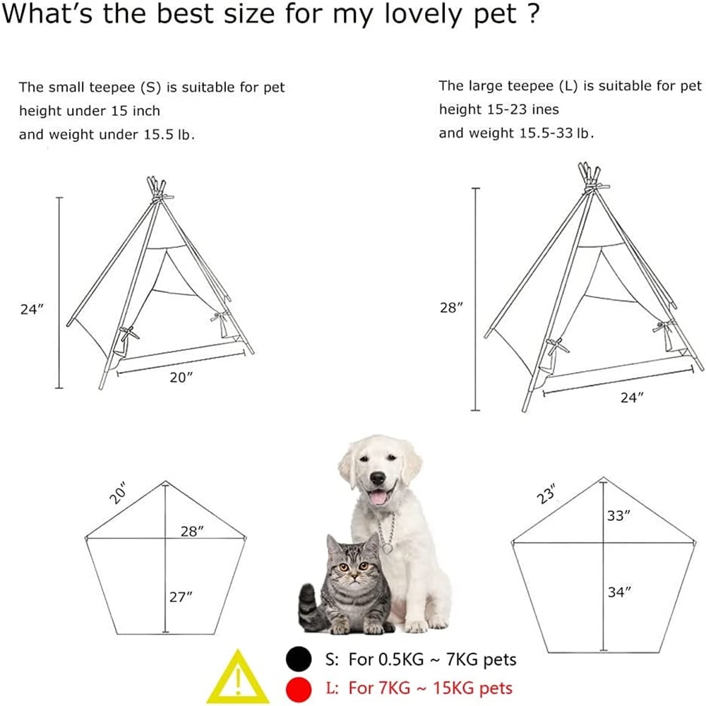 DEWEL Dog Tent Pet Teepee Dog Cat Play House Portable Washable Pet Bed for Dog Cat Lace Style