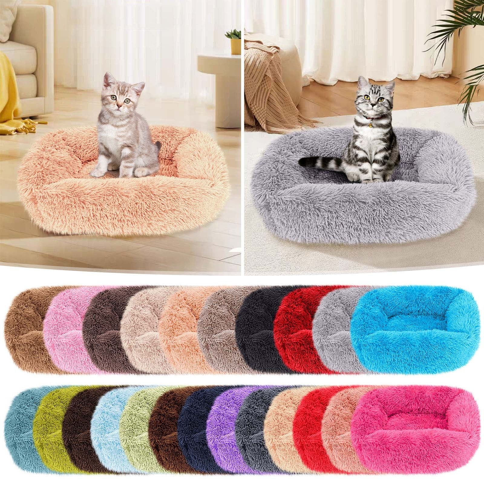 Matoen Dog Bed with Removable Cushion for Medium Small Dogs, Washable Pet Bed, Small Rectangle Cat Bed for Indoor Cat, 18"x14"