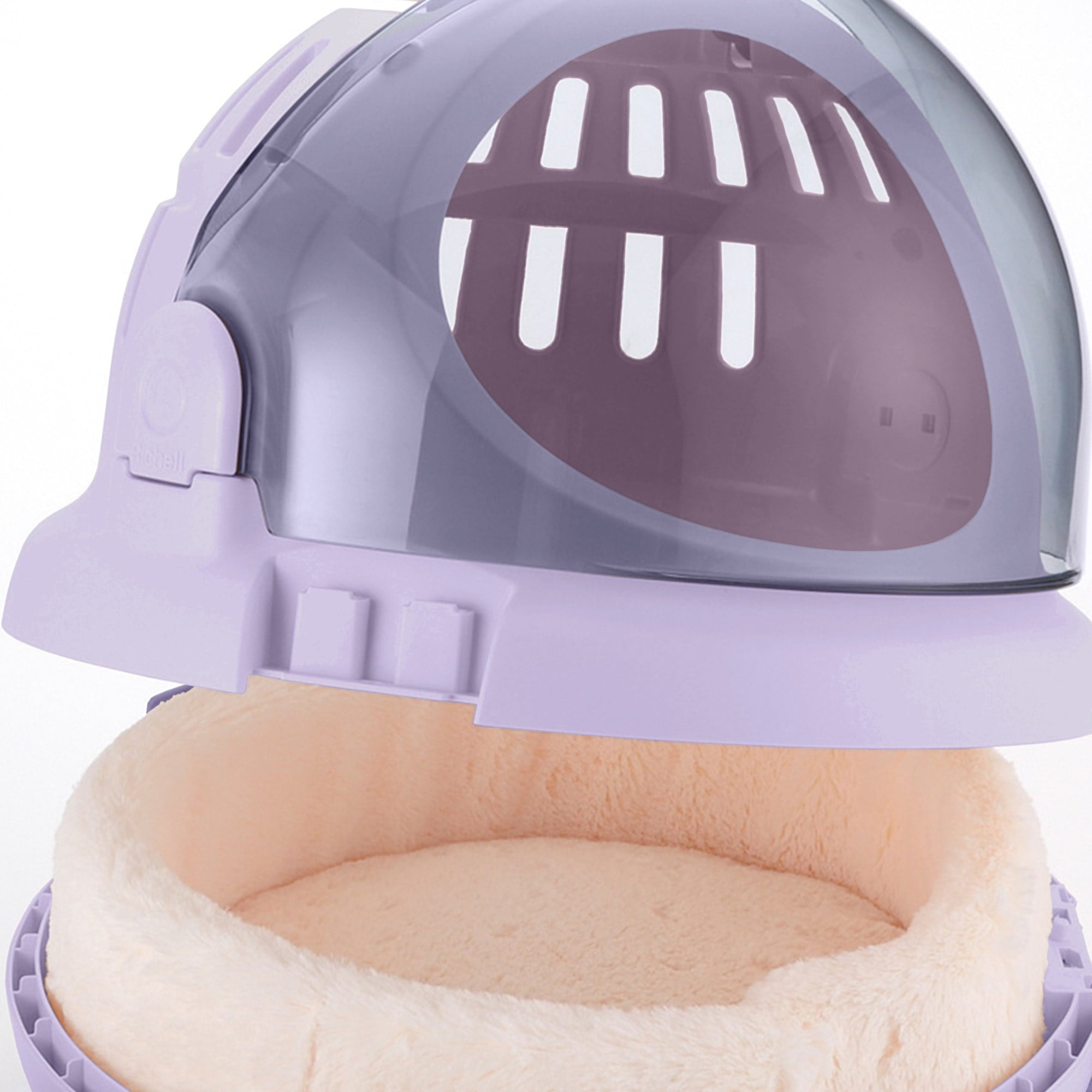 Richell Space Capsule Travel Pet Carrier & Bed in Lavender, Functional for Small Dogs/Cats