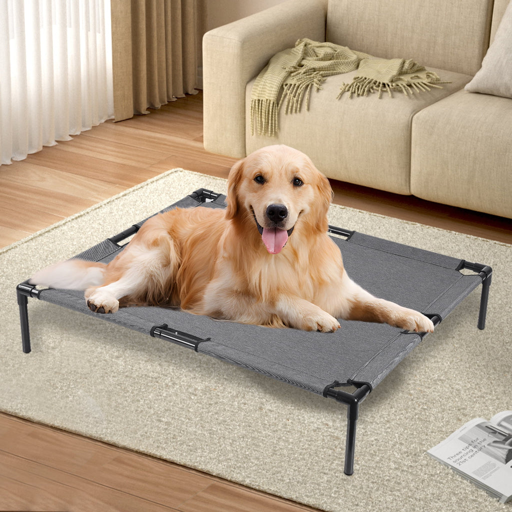 Reyox Cooling Elevated Dog Bed for Large Dogs,Large Raised Dog Bed with Breathable Mesh,Washable Chew Proof Dog Cot