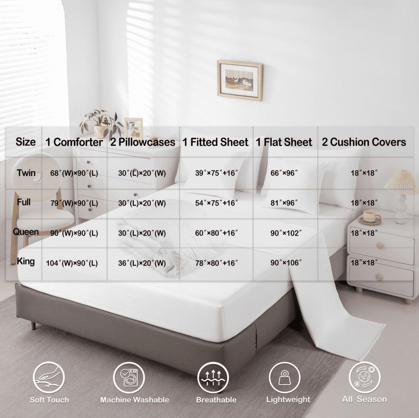 Wolf Comforter Set Twin Size,Aurora Natural Dreamy Bedding Set Teens,Wildlife Animal Print(Comforter+Fitted+Flat Sheet+2 Pillowcases+2 Throw Pillow Covers)7 Pieces Bed Set