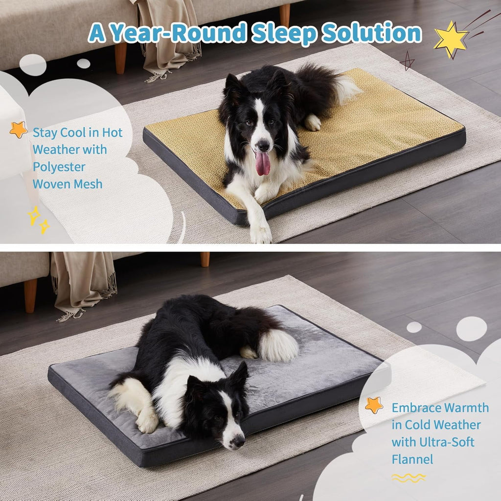 Large 2-in-1 Pet Bed with Removable Waterproof Washable Covers, Gray
