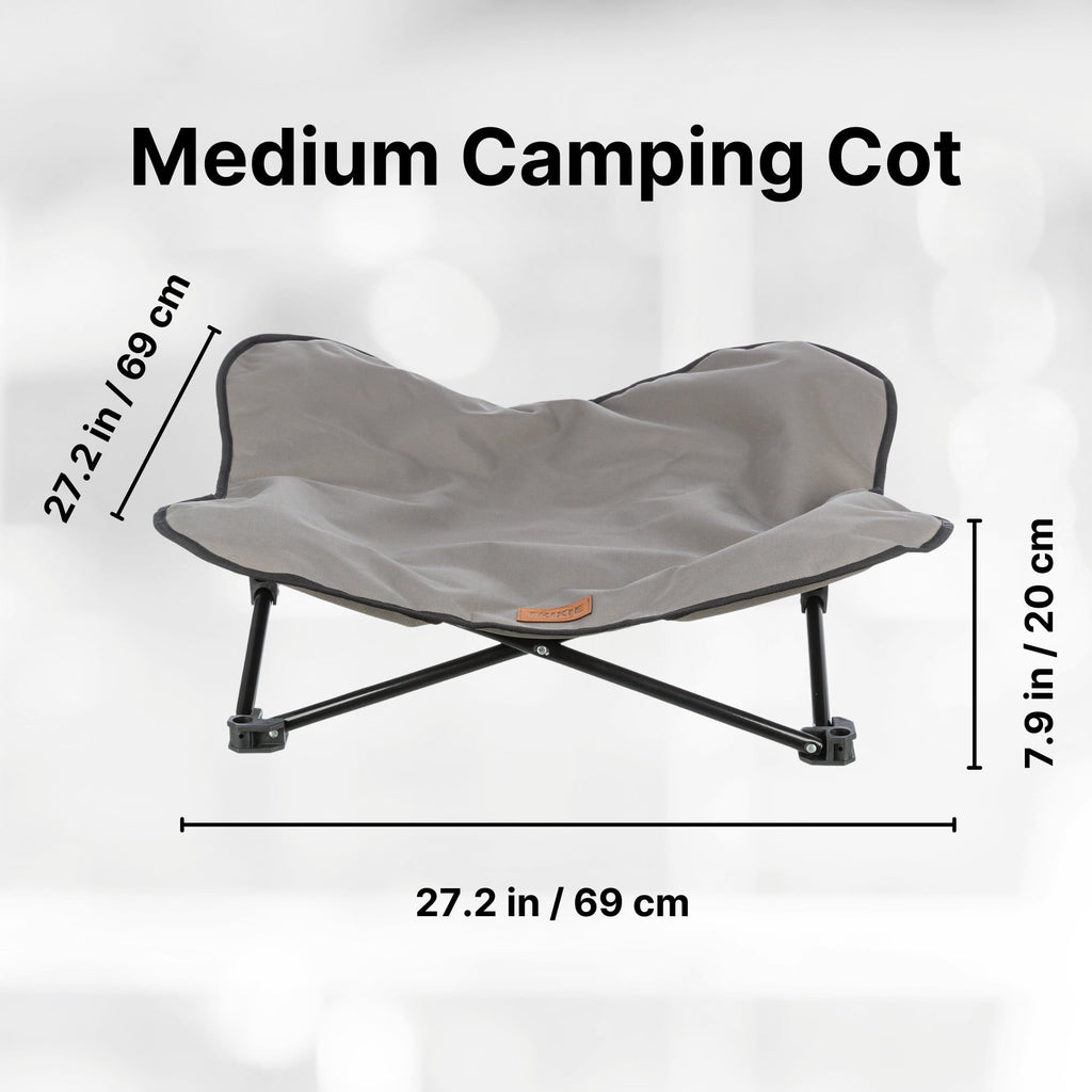 TRIXIE Elevated Camping Cot, Folding Dog Bed, Raised Travel Lounger for Small-Medium Dogs