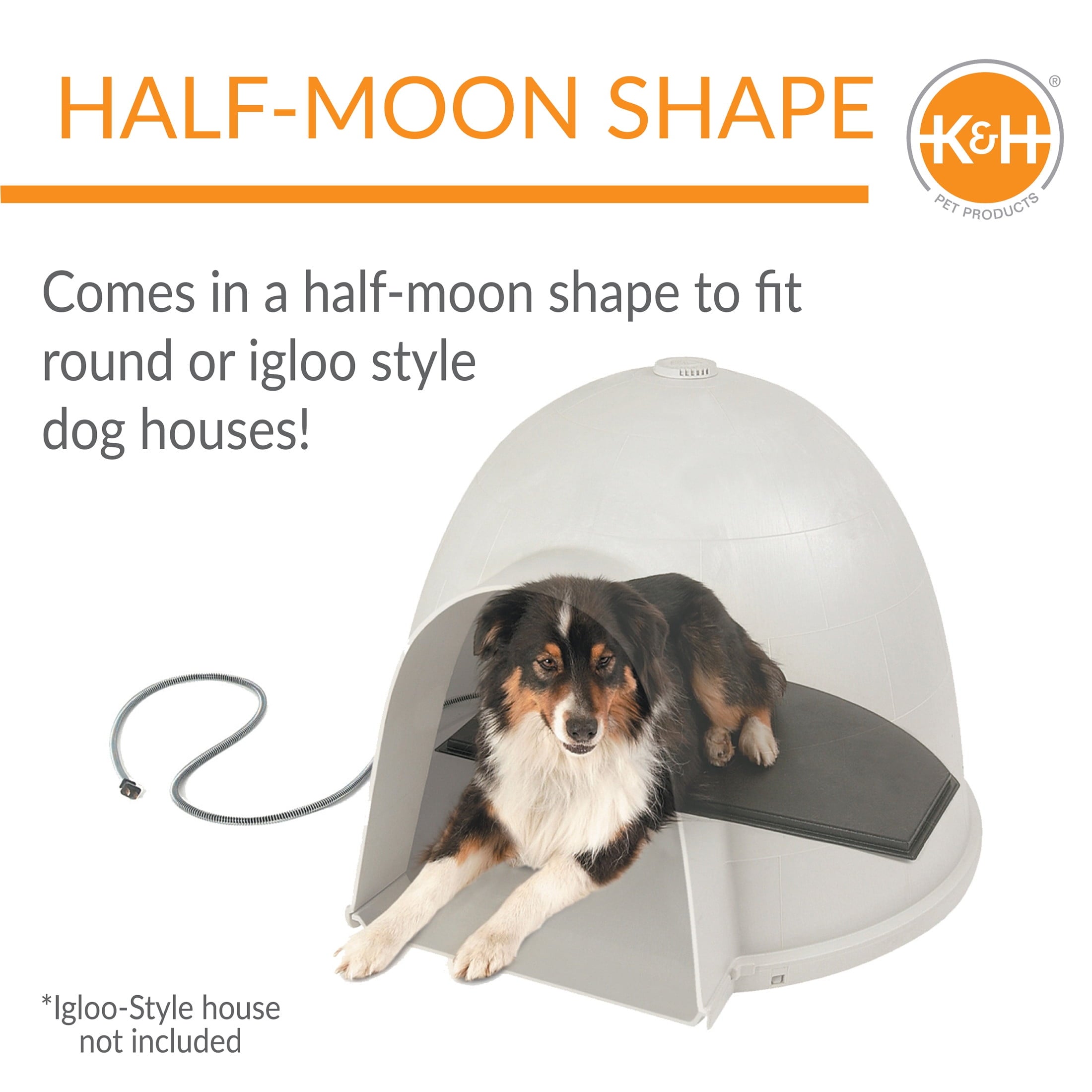 K&H Pet Products Lectro-Kennel Igloo Style Outdoor Heated Pad Black Large 17.5 X 30 Inches