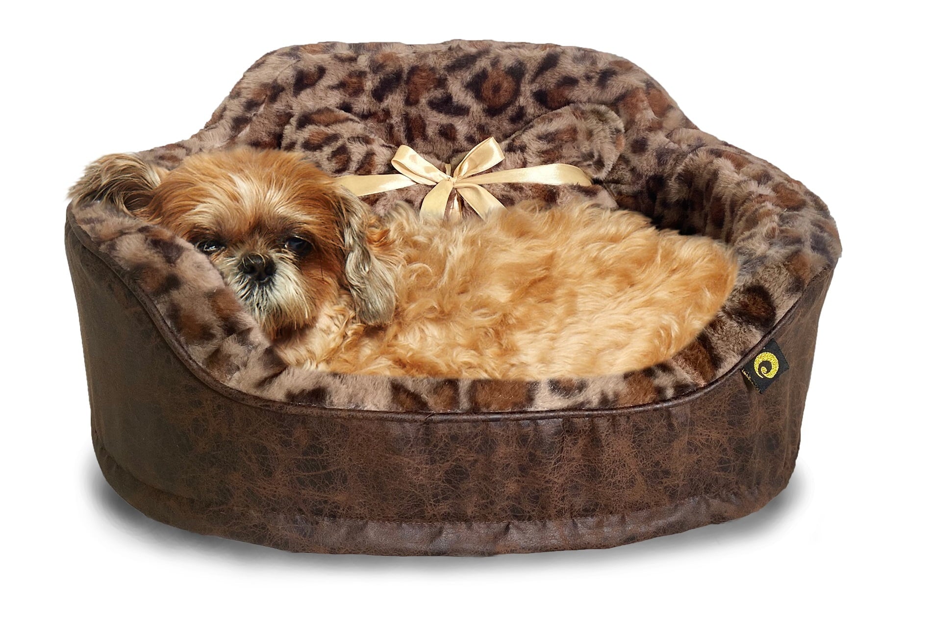 Precious Tails Leopard Princess Cat Dog Bed - Small