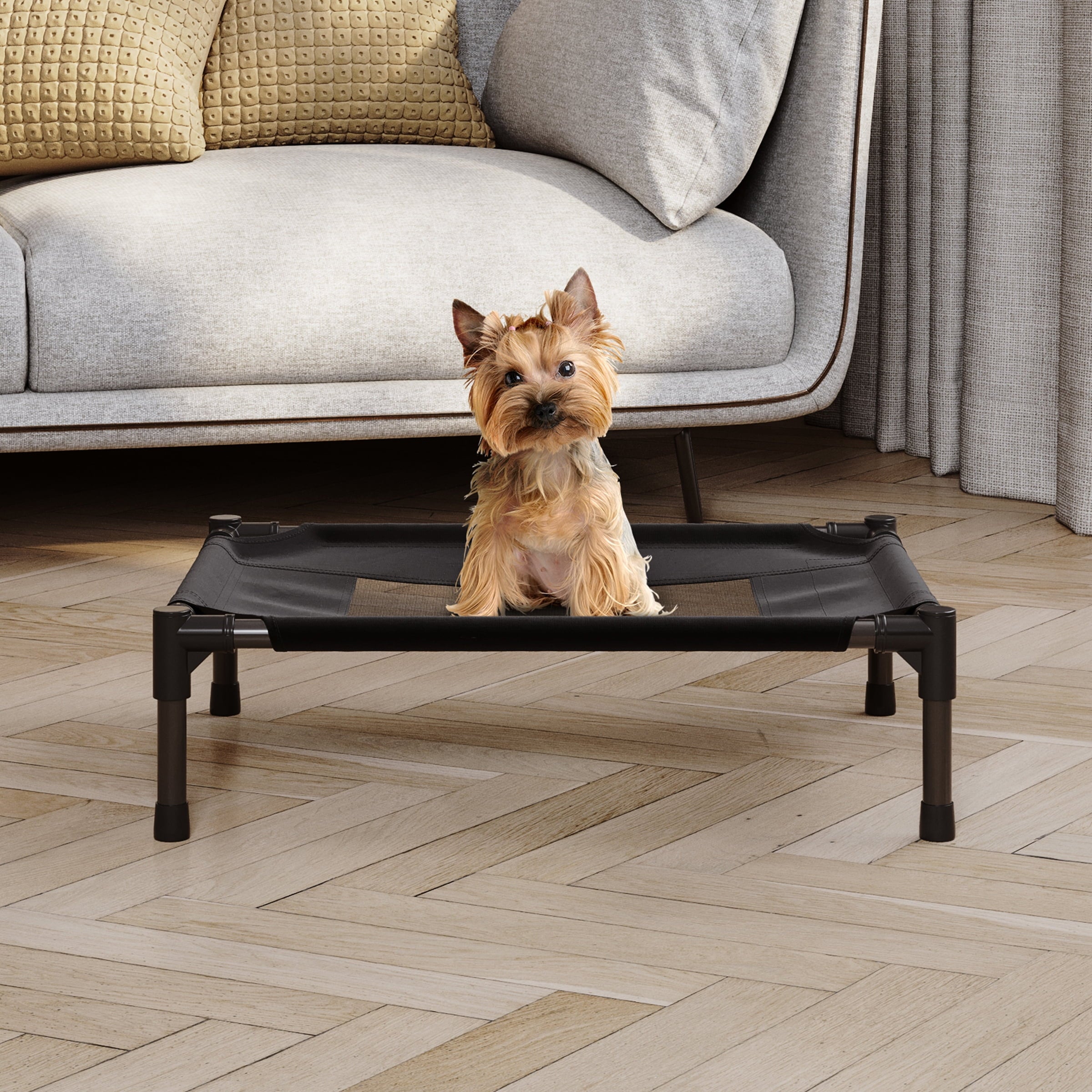 PETMAKER 24.5x18.5 Elevated Dog Bed - Indoor/Outdoor Cot for Pets (Black)