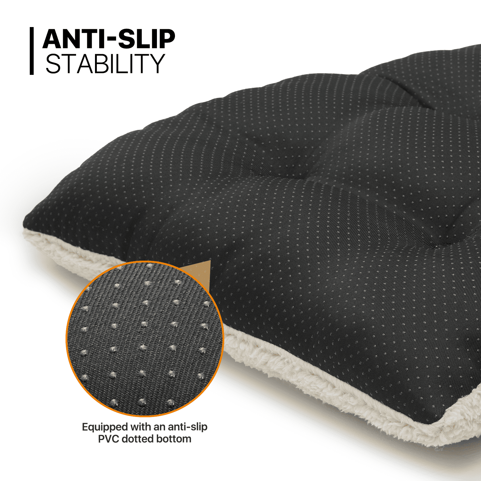 MoNiBloom Medium Pet Bed, 28" Short Plush Washable-Rectangle (Beige)