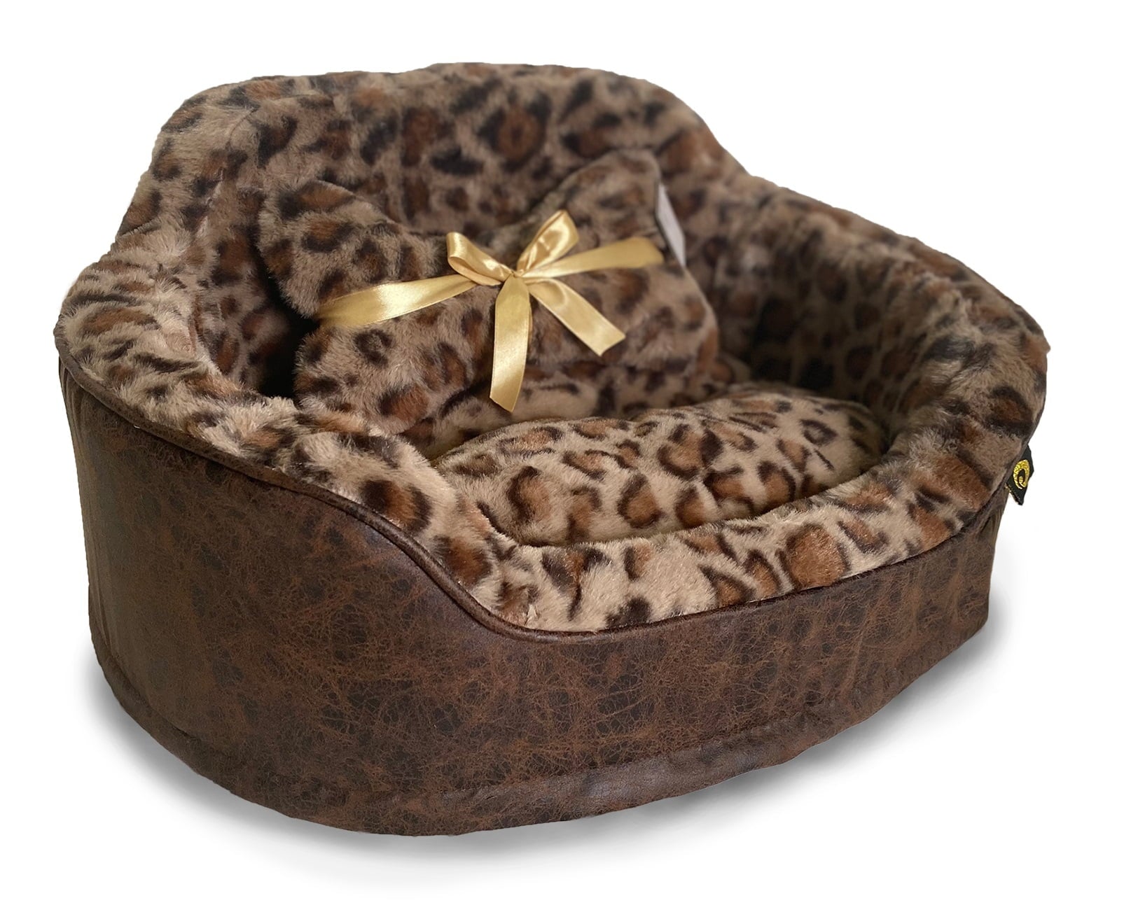 Precious Tails Leopard Princess Cat Dog Bed - Small