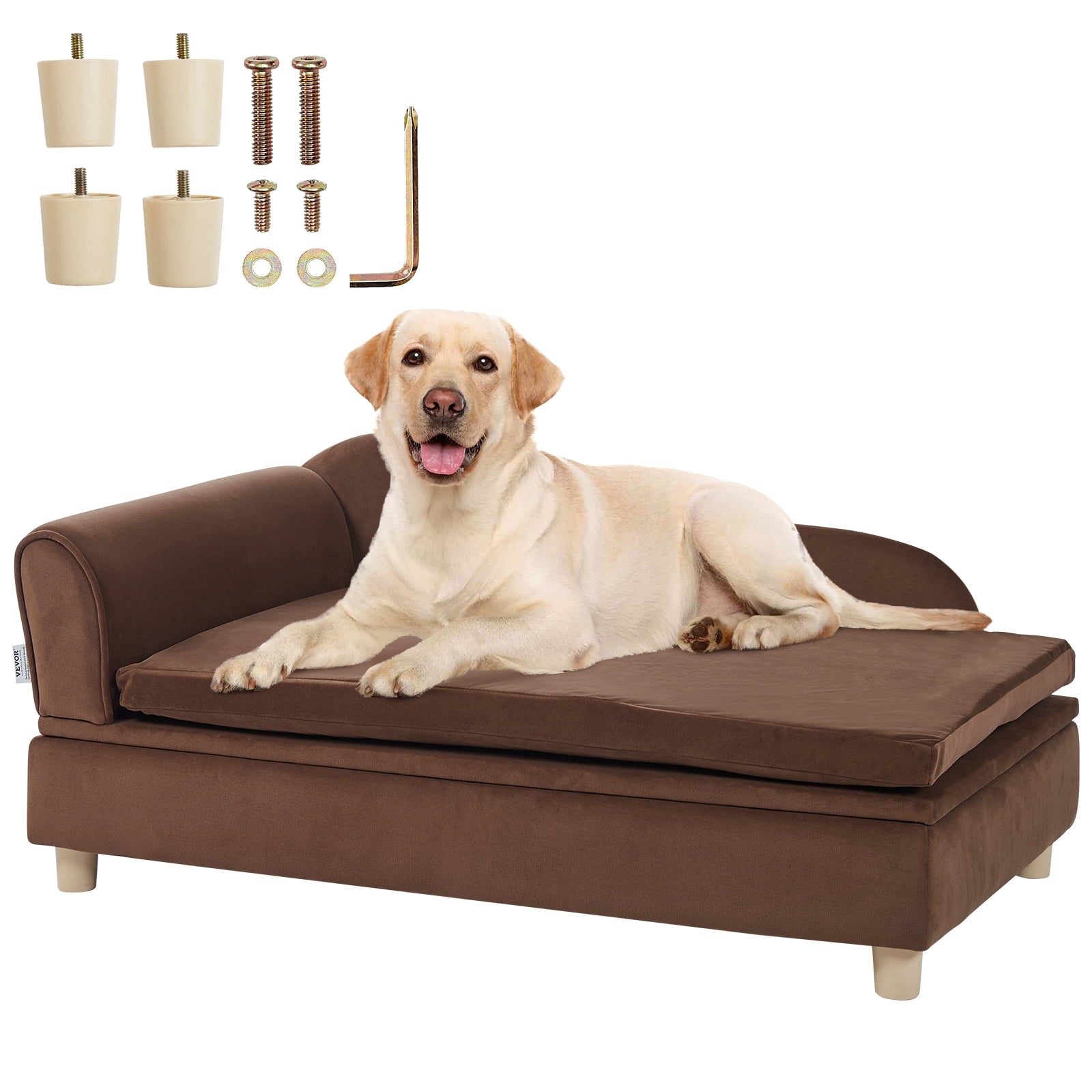 KFFKFF Pet Sofa Dog Couch for Large-Sized Dogs Dog Cat Sofa Bed 110 lbs Brown