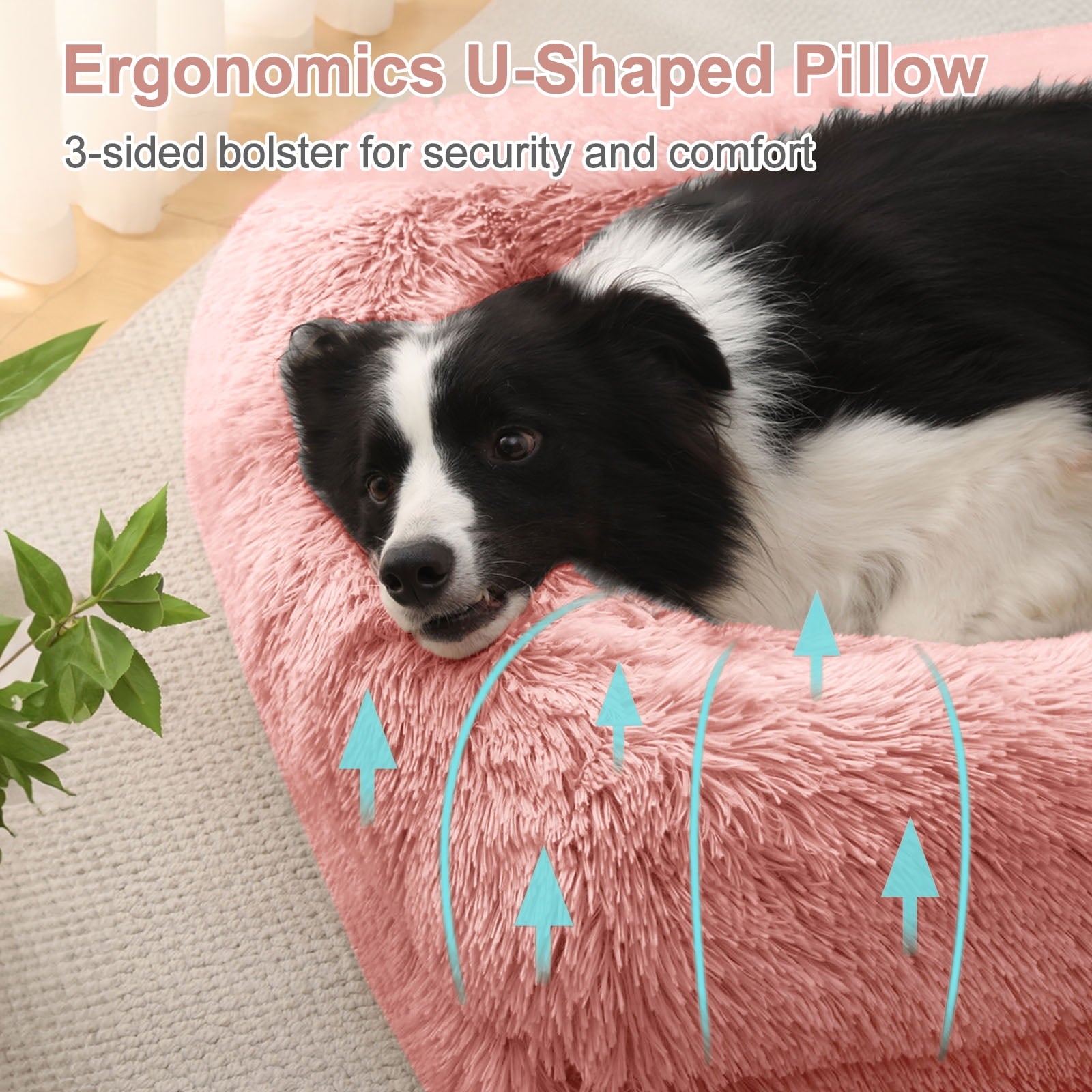 PayUSD Warming Fluffy Orthopedic Dog Beds for Large Dogs,Dog Bed with Plush Thick Egg Foam Support and Non-Slip Bottom, Large Waterproof and Machine Washable Pet Bed Cover