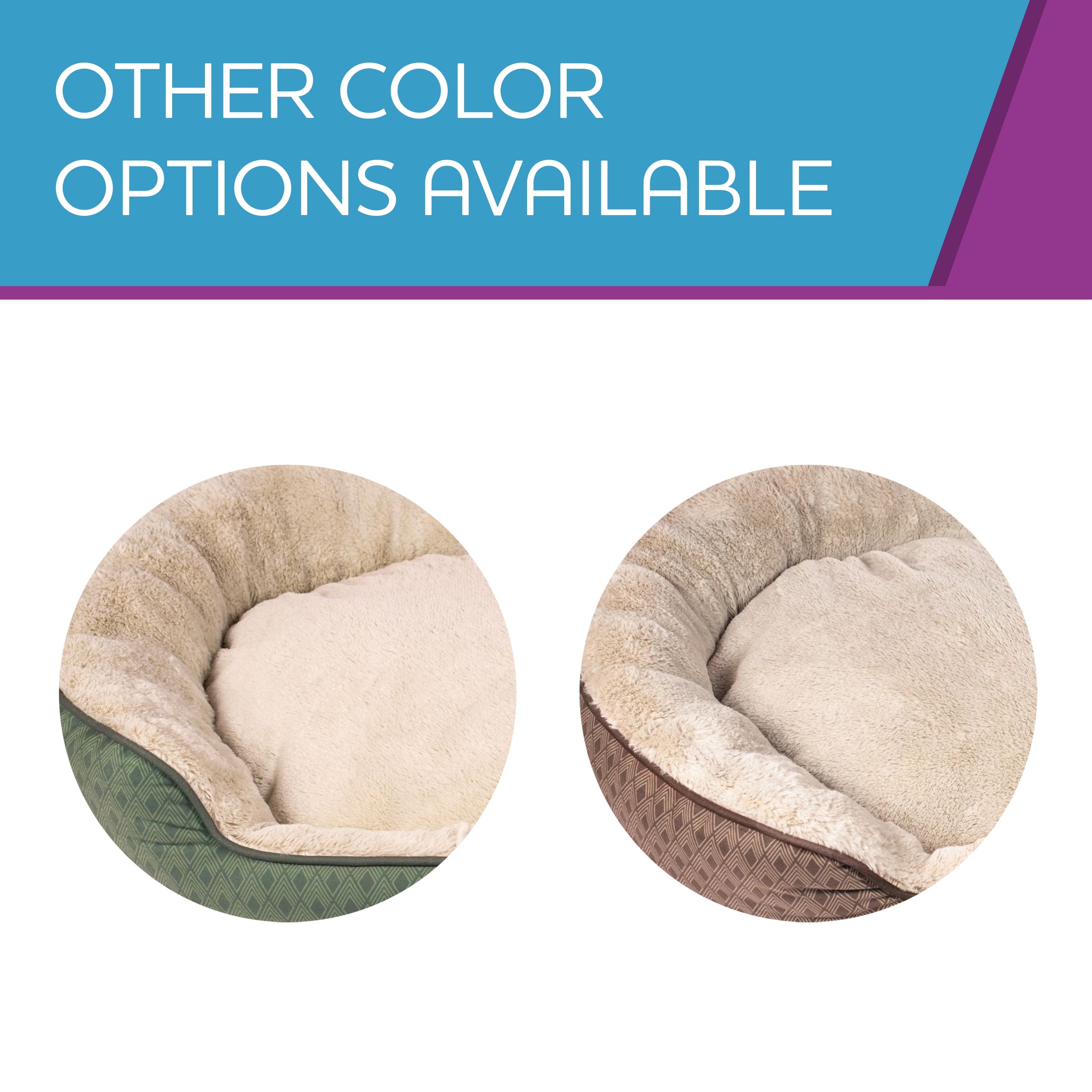 Vibrant Life Oval Cuddler Pet Bed, Medium, Green, 30" x 25" x 8"