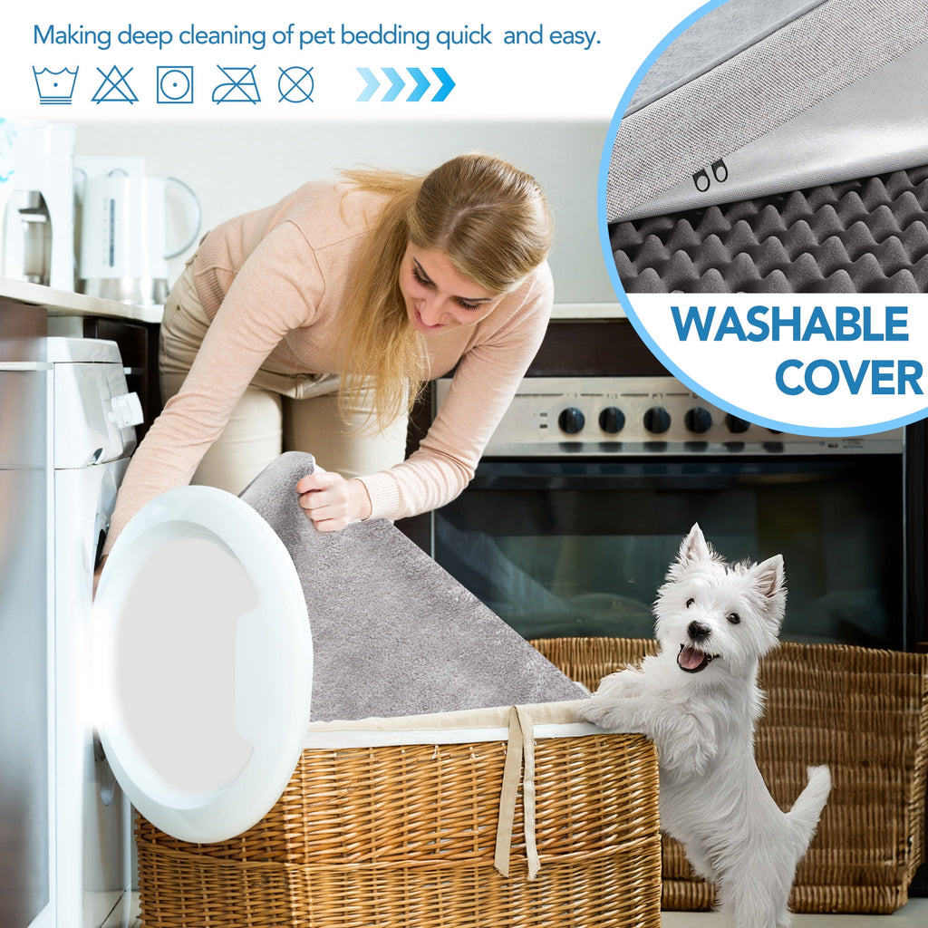 Deconovo Light Gray Dog Mat - Waterproof & Machine Washable Pet Bed for Medium & Small Dogs, 30x20x3