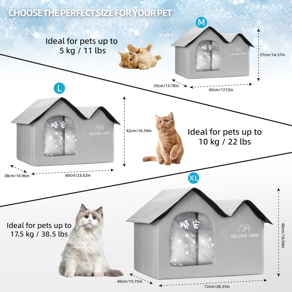 XL Size Cooling Pet House, 24 x 15.7 x 16.5 in, for Pets up to 38.5 lbs, Outdoor Indoor Shelter