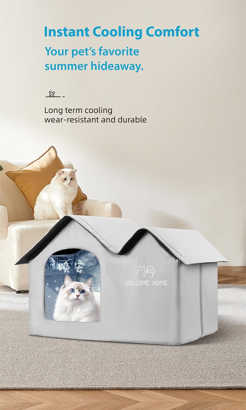 XL Size Cooling Pet House, 24 x 15.7 x 16.5 in, for Pets up to 38.5 lbs, Outdoor Indoor Shelter