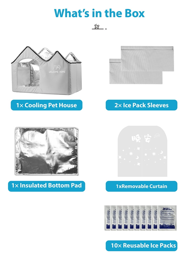 XL Size Cooling Pet House, 24 x 15.7 x 16.5 in, for Pets up to 38.5 lbs, Outdoor Indoor Shelter