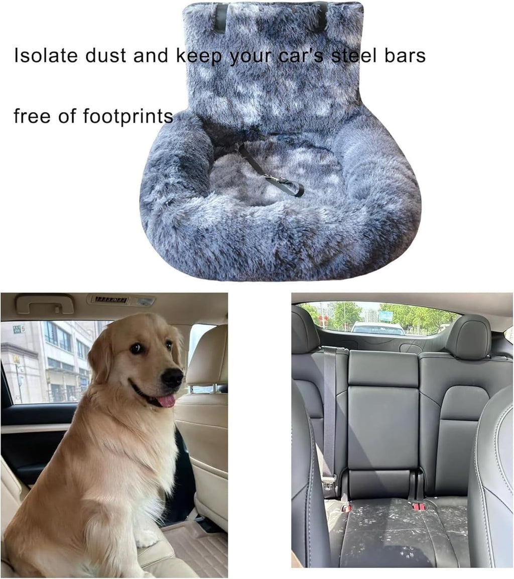 Pelzbarn Car Seat, Pelzbarn Car Seat Dog Bed with Safety Straps pelzbarn Cars Beds, for Small & Large Dogs, Non-Slip Travel Bed with Removable Cushion for All Vehicles (B,60 * 60CM)