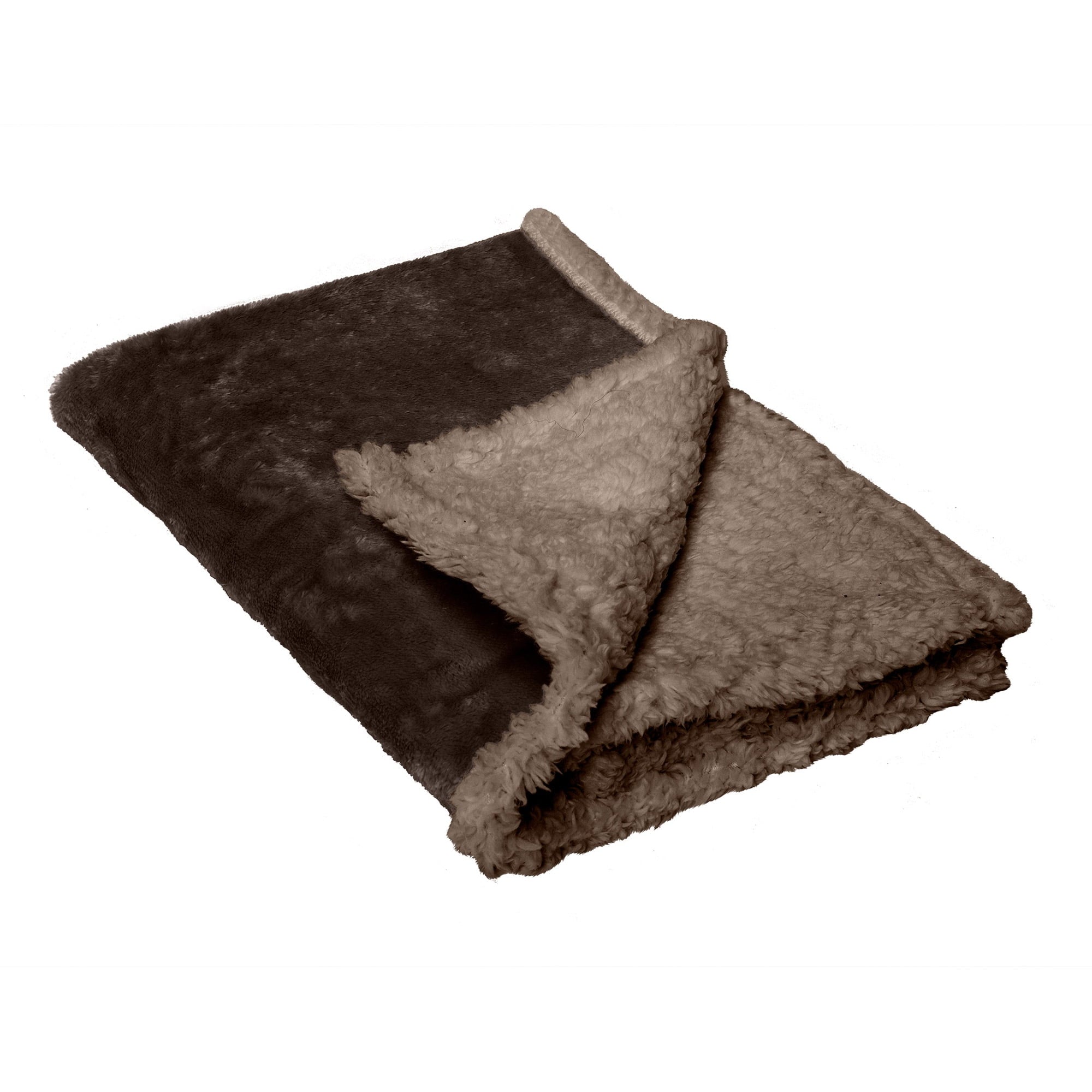 Furhaven Waterproof & Self-Warming Throw Blanket for Dogs & Indoor Cats, Washable & Reflects Body Heat - Soft-Edged Terry & Sherpa Dog Blanket - Espresso, Small