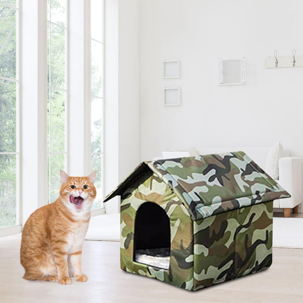 Oxford Cloth Stray Cats Shelter Weather Kennel Bed Puppy Kitten Small Dogs 40cmx35cmx40cm