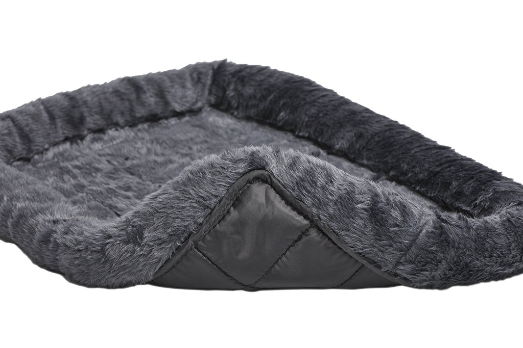 Midwest Homes For Pets / QuietTime Gray Fleece, Plush Bolstered Bed/ Fits 30-inch Crate/ Model-40230