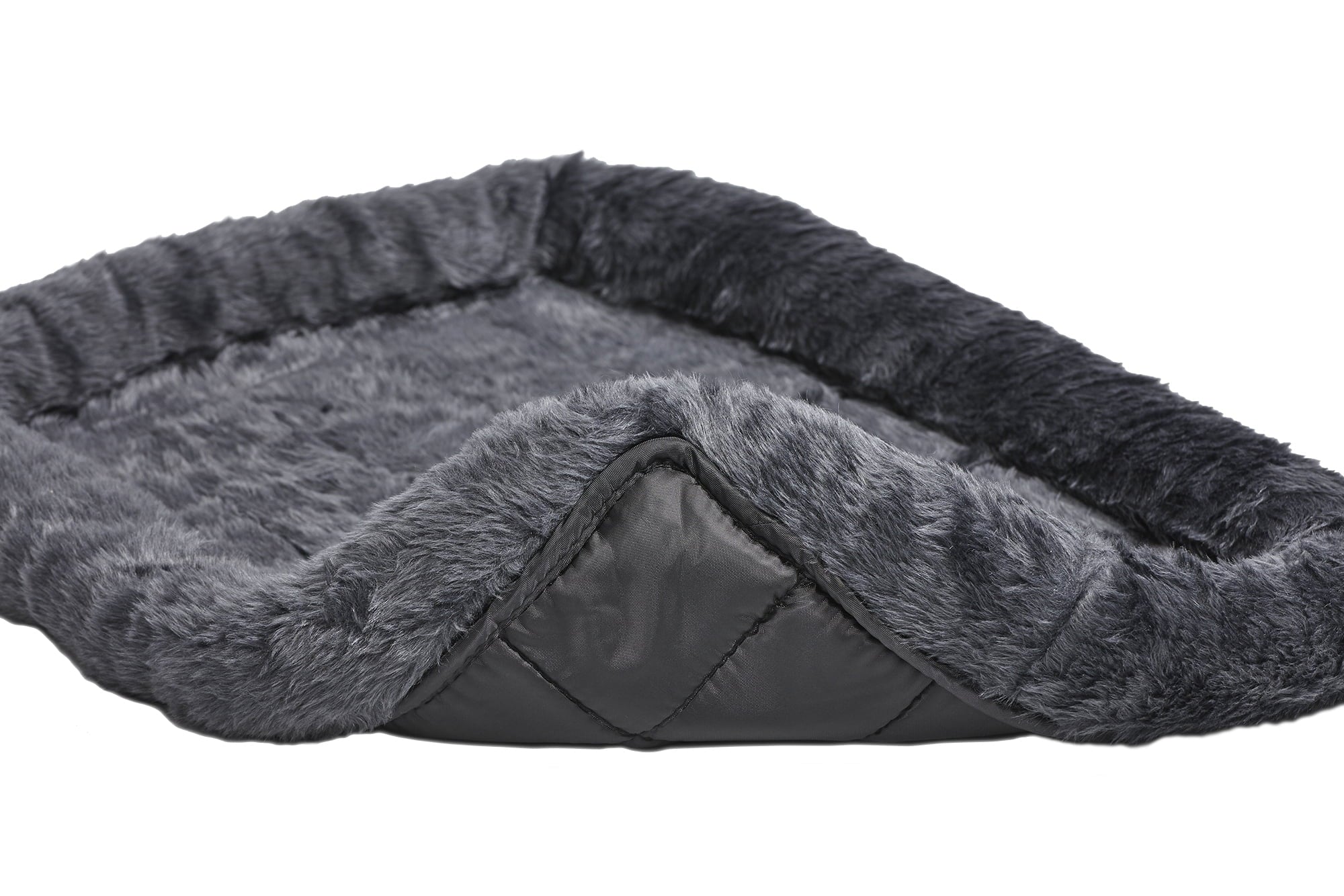 Midwest Homes For Pets / QuietTime Gray Fleece, Plush Bolstered Bed/ Fits 30-inch Crate/ Model-40230