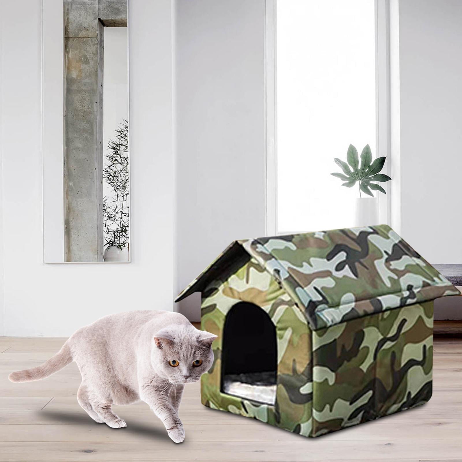Oxford Cloth Stray Cats Shelter Weather Kennel Bed Puppy Kitten Small Dogs 40cmx35cmx40cm