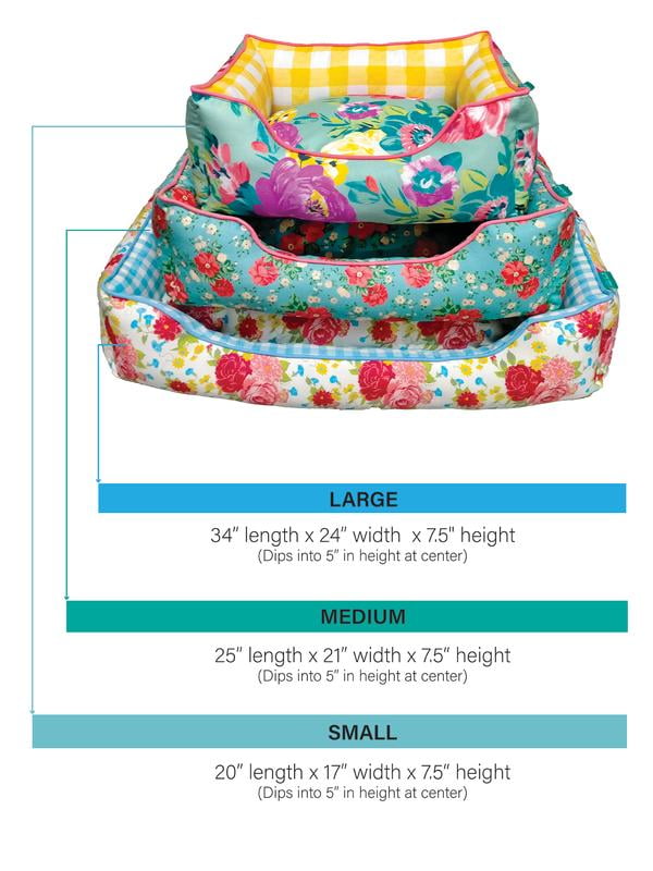 The Pioneer Woman Pet Bed, Sweet Romance Medium 25" x 21"