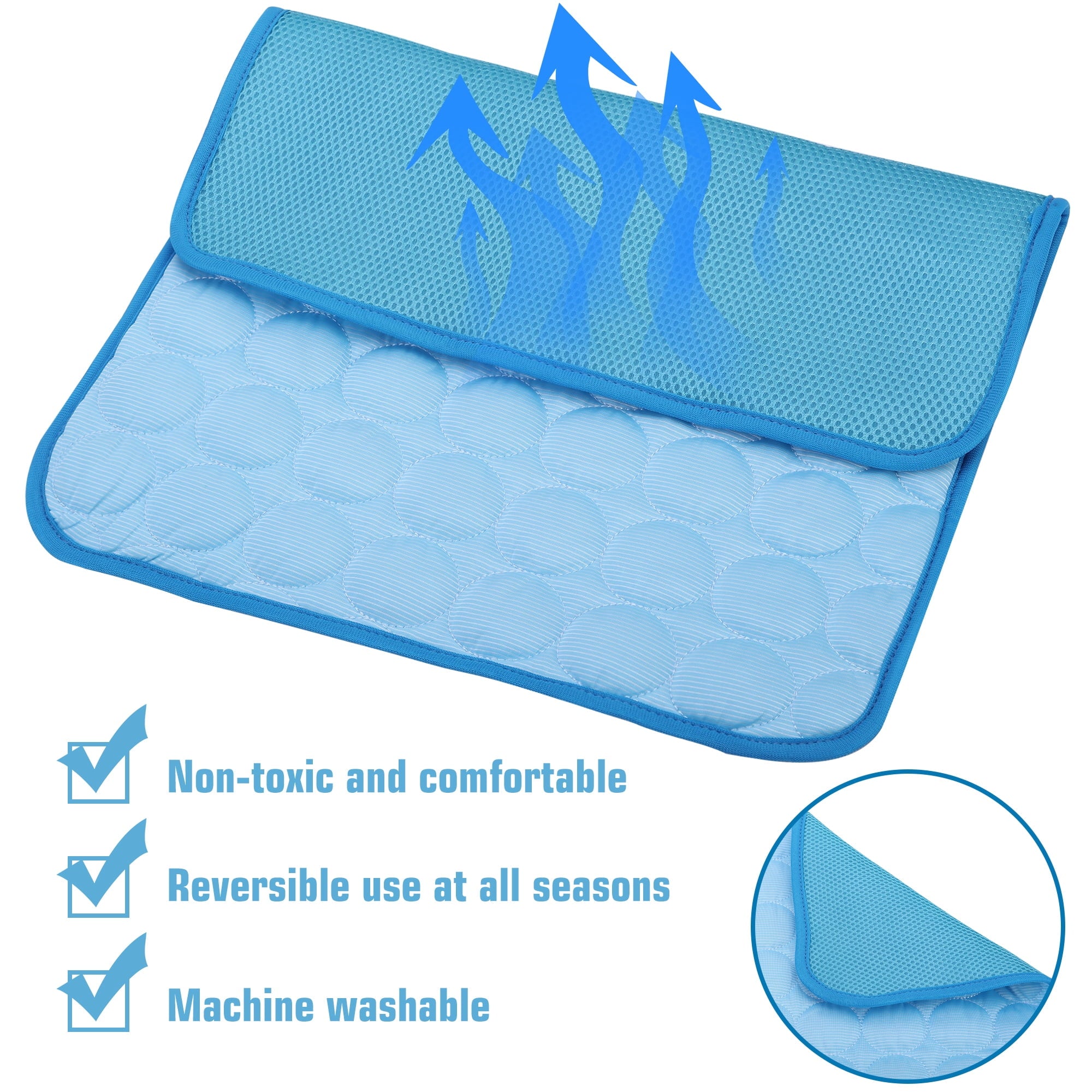Dogs Self Cooling Mat, Pet Chill Cool Pads Blanket, Summer Hot Weather Sleeping Kennel Mat, Washable Ice Silk Sleep Mat Pad Non-Toxic Breathable