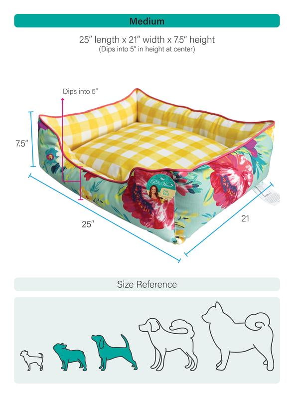 The Pioneer Woman Pet Bed, Sweet Romance Medium 25" x 21"