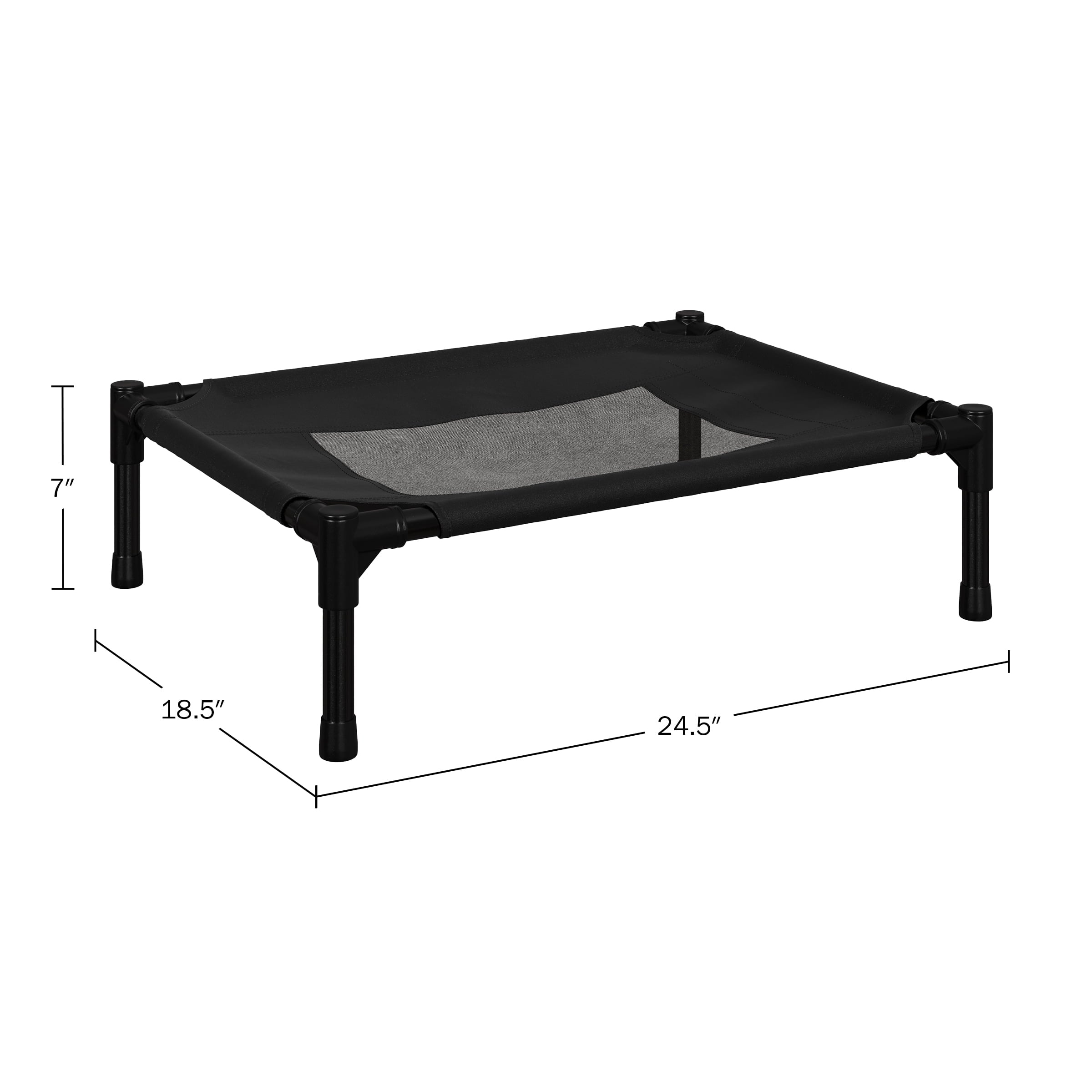 PETMAKER 24.5x18.5 Elevated Dog Bed - Indoor/Outdoor Cot for Pets (Black)