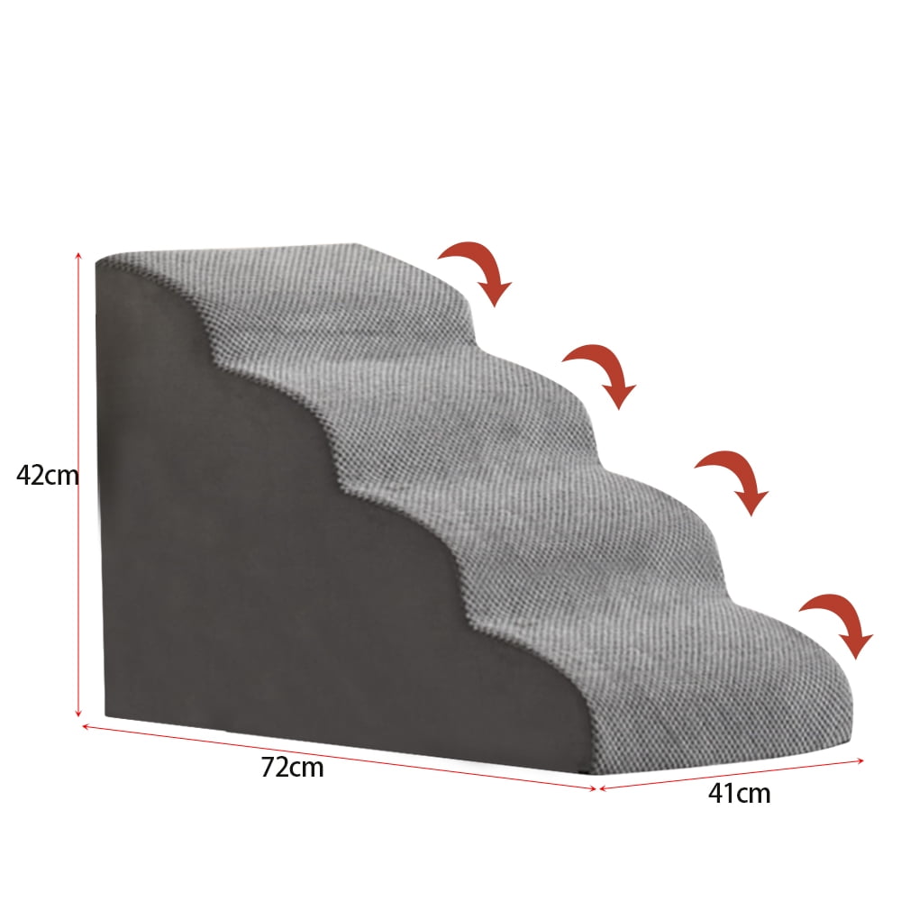 Arealer Dog StairsRamp Stairs Dog Ramp for BedDog 4 Tiers Training Stairs Removable and Washable